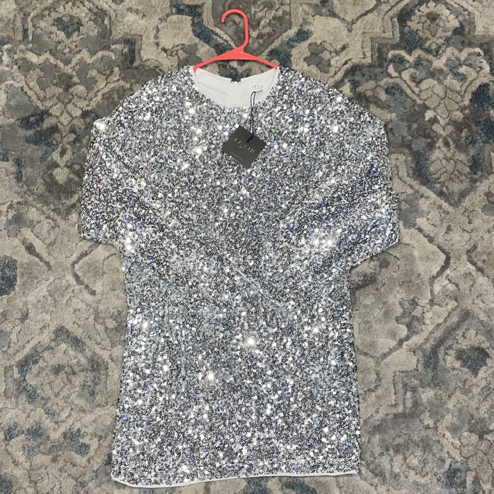 Le Lis Long Sleeve Sequin Mini Dress